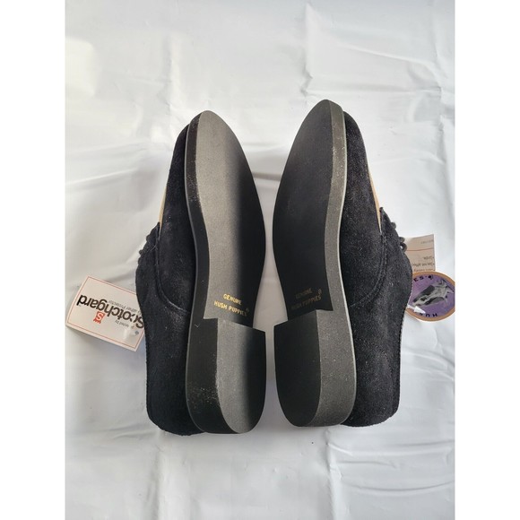 NWT Hush Puppies Big Boys 2.5M Leather Suede Black Taupe Dress Shoe Scotchguard - Picture 7 of 14